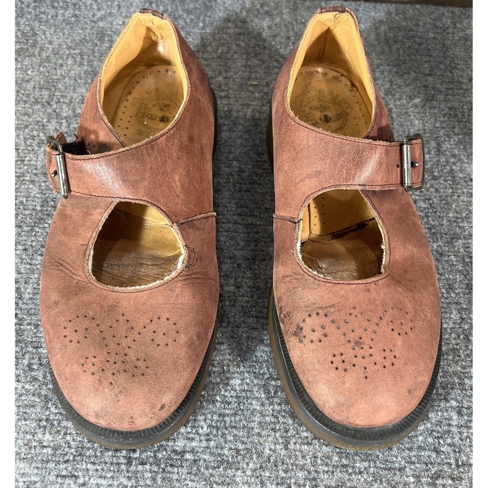Dr Martens Vintage Mary Jane Leather Shoes Made in England Brown Size 5 US 7
